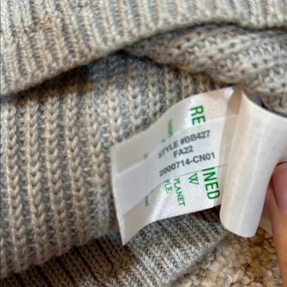 NWT J. Crew Ribbed cotton/cashmere relaxed turtleneck sweater Gray XS - Picture 8 of 10